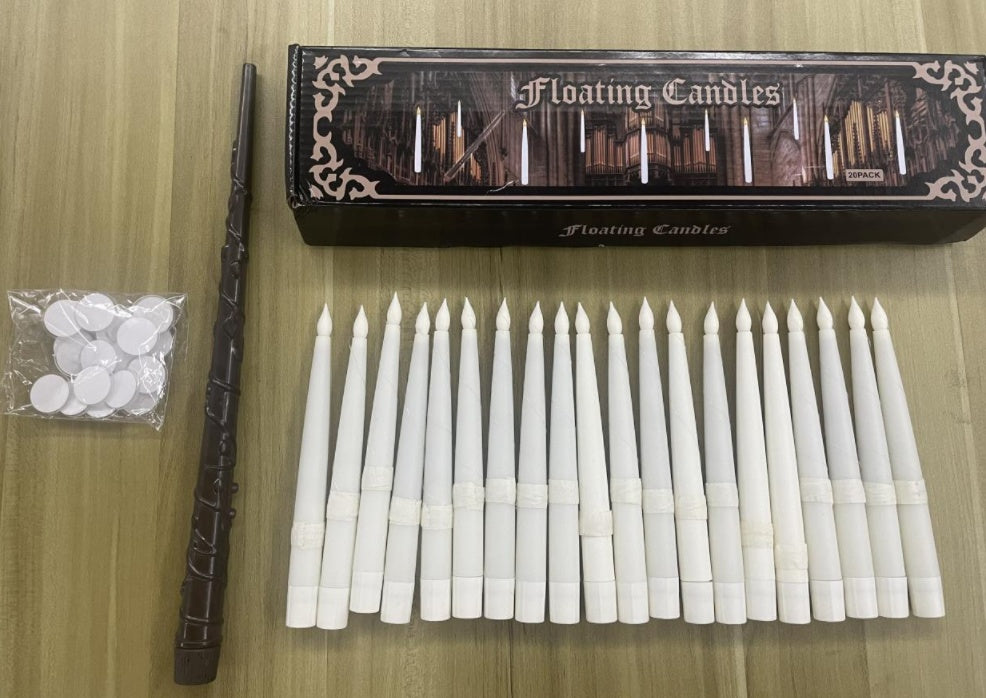 Halloween Floating LED Candles with Magic Wand — scale reference