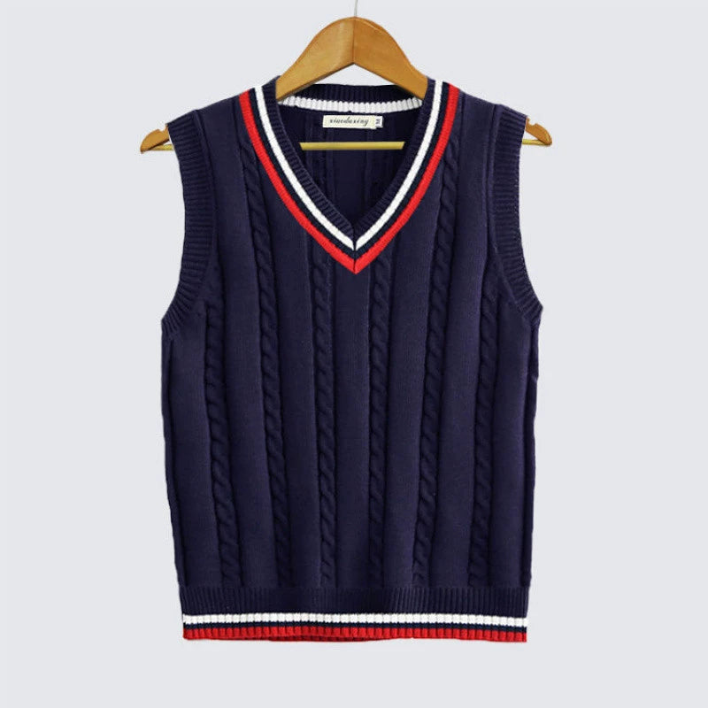 School Uniform Sweater Vest Performance Costume — side view