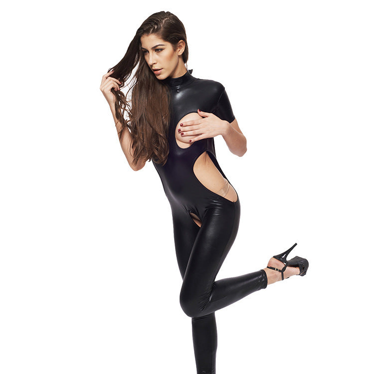 Black Patent Leather Costume Cosplay Queen's Bodysuit — packaging