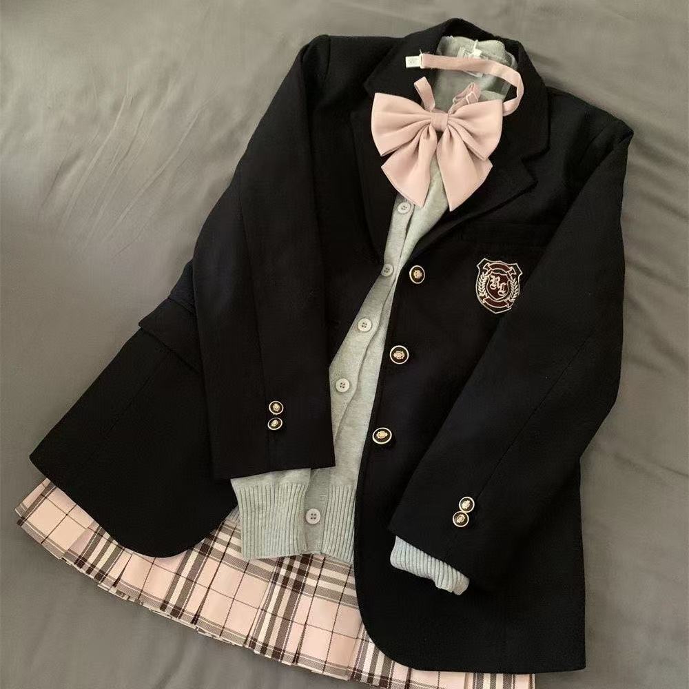Original JK Uniform Black Blazer College-Style School-Supplied Indigo Three-Button Suit Jacket — packaging