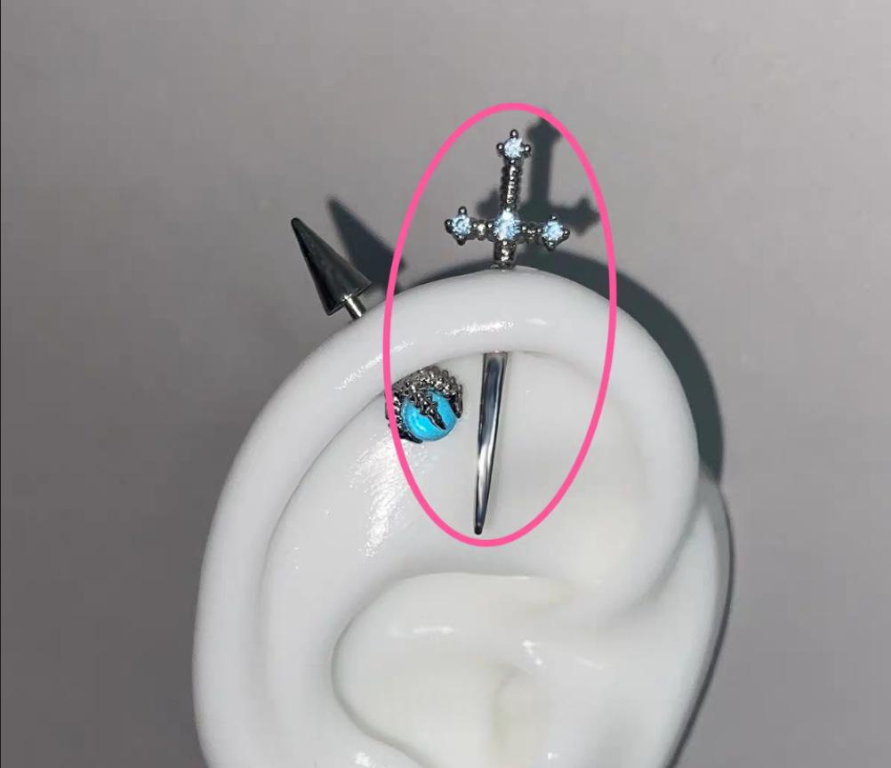 New Blue Sword Devil Stud Earrings | Magic Stories