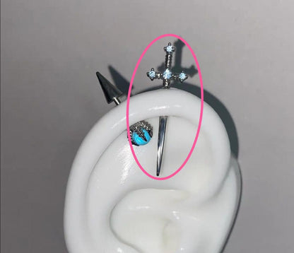 New Blue Sword Devil Stud Earrings | Magic Stories