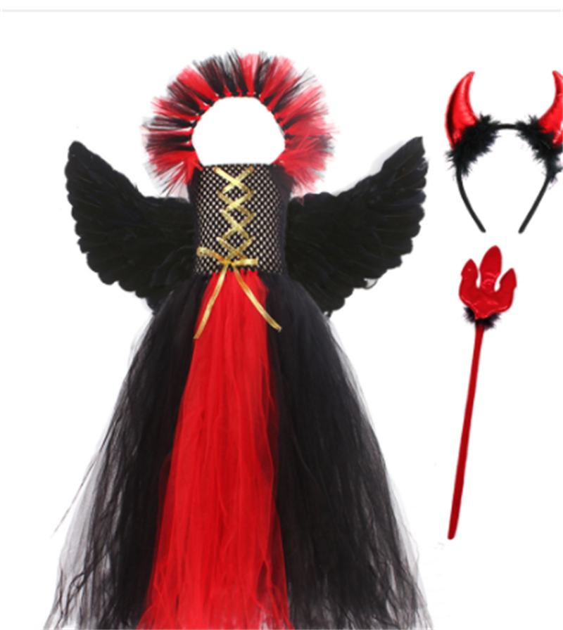Halloween Little Devil Cosplay Gothic Dress — side view
