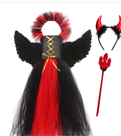 Halloween Little Devil Cosplay Gothic Dress — side view