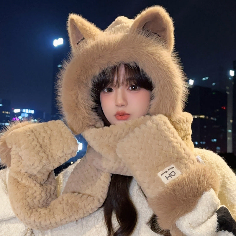 Fox Ears Women's Scarf Three In One Hat | Magic Stories