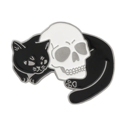 Mysterious Witch Enamel Pin Moon And Stars — detail