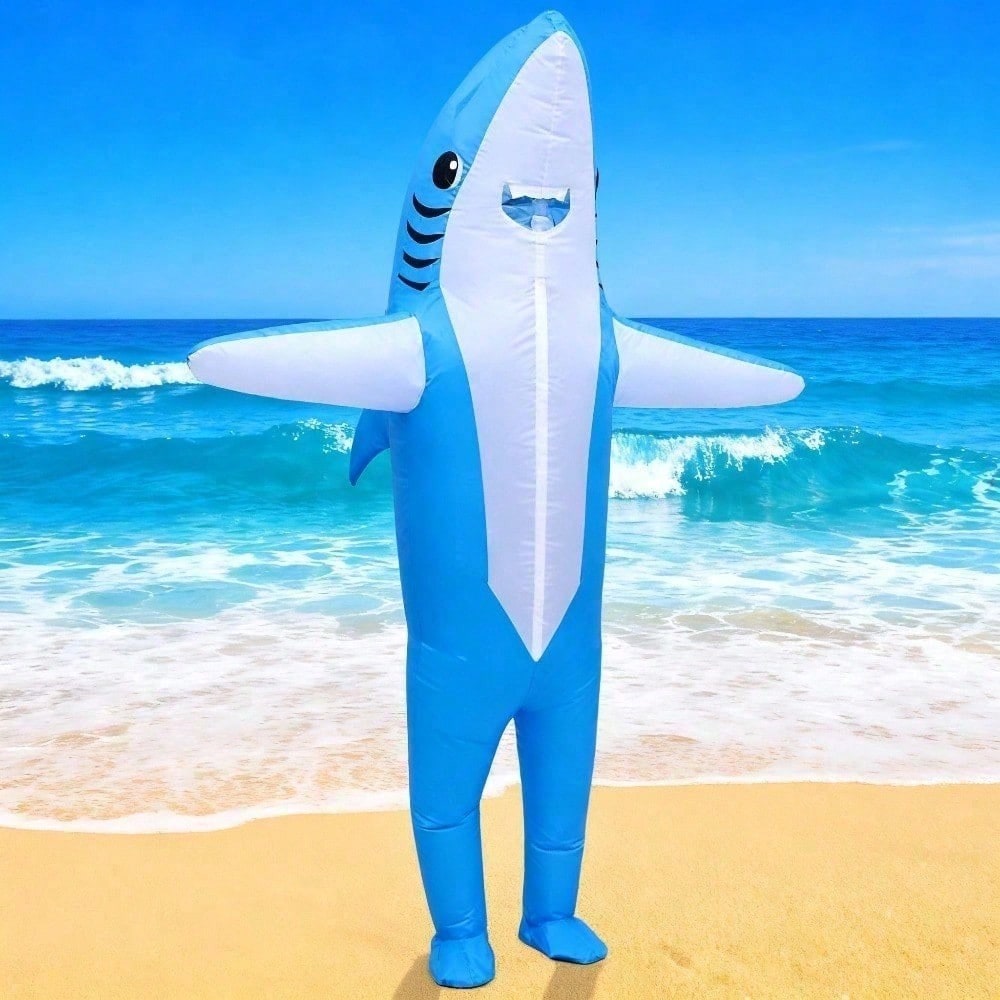 Perfect Valentine Gift, Shark Inflatable Costume, Adult Blow Up Halloween Party Outfit, Funny Group Cosplay For — packaging