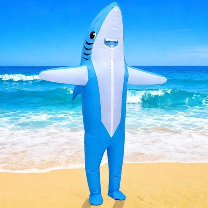 Perfect Valentine Gift, Shark Inflatable Costume, Adult Blow Up Halloween Party Outfit, Funny Group Cosplay For — packaging
