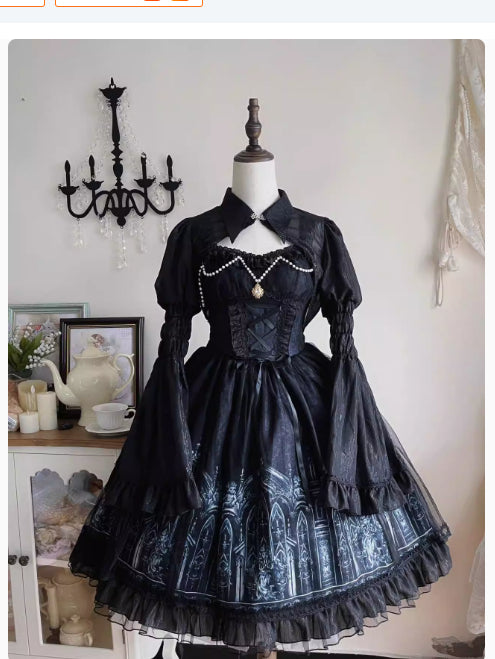 Dress Dark Goth Style Jsk Dress Summer — back view
