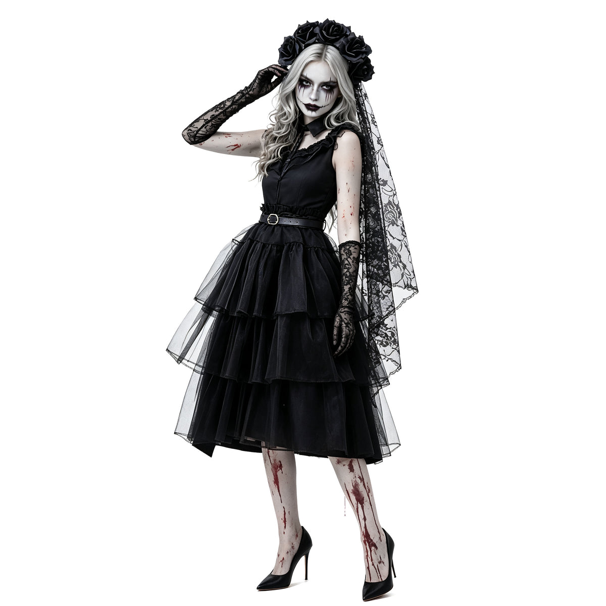 Black Mesh Gauze Cake Skirt Halloween Zombie | Magic Stories