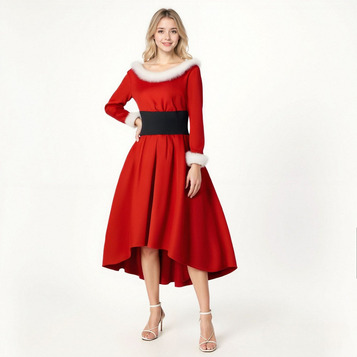 Women's Christmas-themed Red Dress Cosplay | Magic Stories