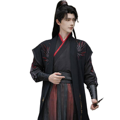 Martial Arts Embroidered Black And Red Costume Cosplay Costume — detail