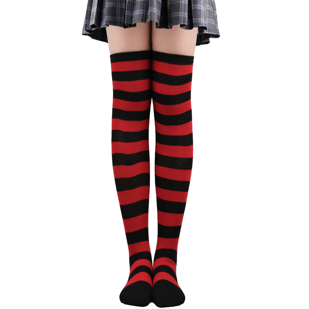 Striped Socks Hold-ups Women Over The Knee | Magic Stories