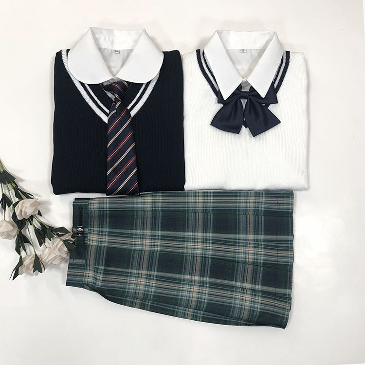 School Uniform Sweater Vest Performance Costume — back view