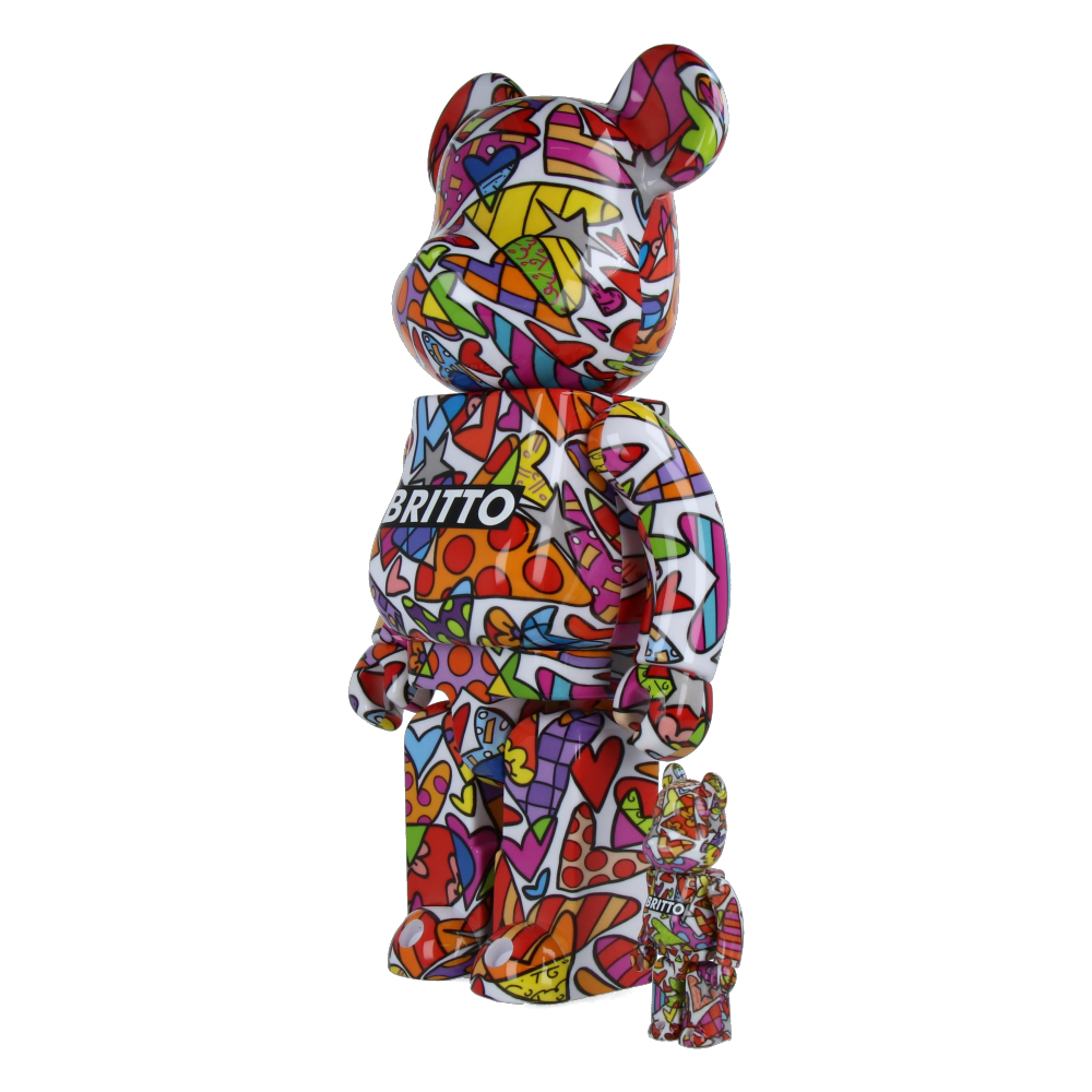 400% + 100% Bearbrick Romero Britto Heart