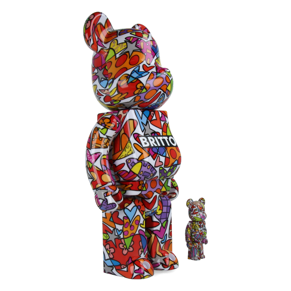 400% + 100% Bearbrick Romero Britto Heart