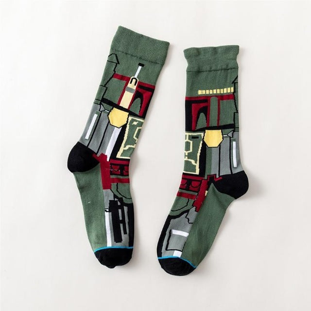 Star Wars Yoda & R2-D2 Cosplay Crew Socks - Novelty — packaging