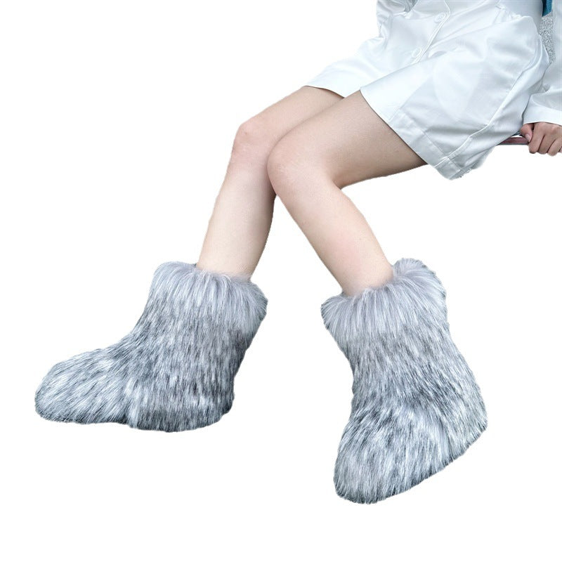 Raccoon Fur Plush Snow Boots | Magic Stories
