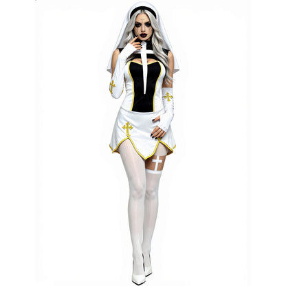 Halloween Nun Costume For Cosplay Black | Magic Stories