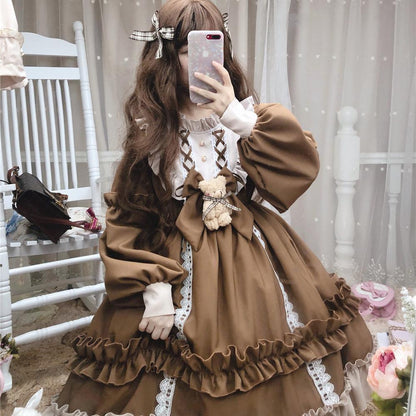 Lolita Lace Up Lolita Fairy Dress Spring And Autumn Skirt — back view