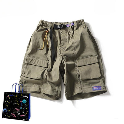 Mens Summer Work Shorts Japanese-style Streetwear Brand Pants — side view