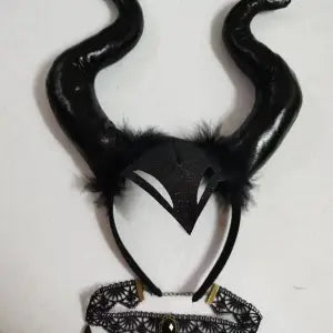 Halloween Accessories Demon Horn Headdress Demon Witch Costume Props — back view
