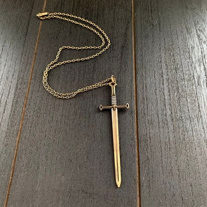 Popular Gothic Sword Pendant Bronze Necklace | Magic Stories