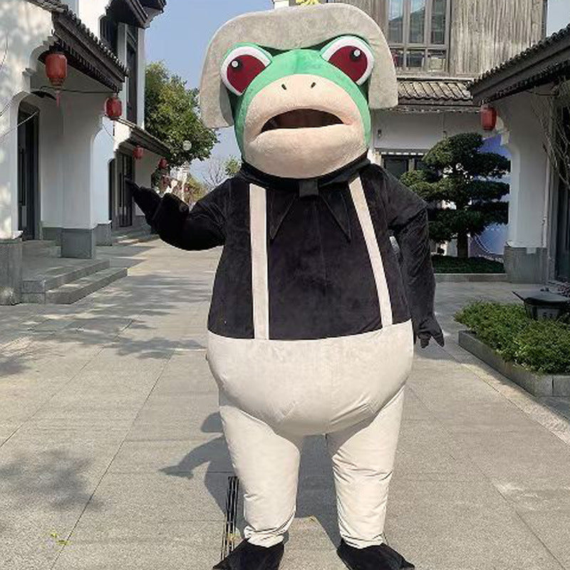 Inflatable Frog Costume - One Size Cartoon Blow-Up — back view