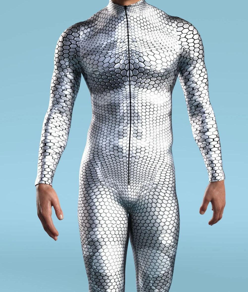 3D Digital Printing Cosplay One-piece Play Costume — back view