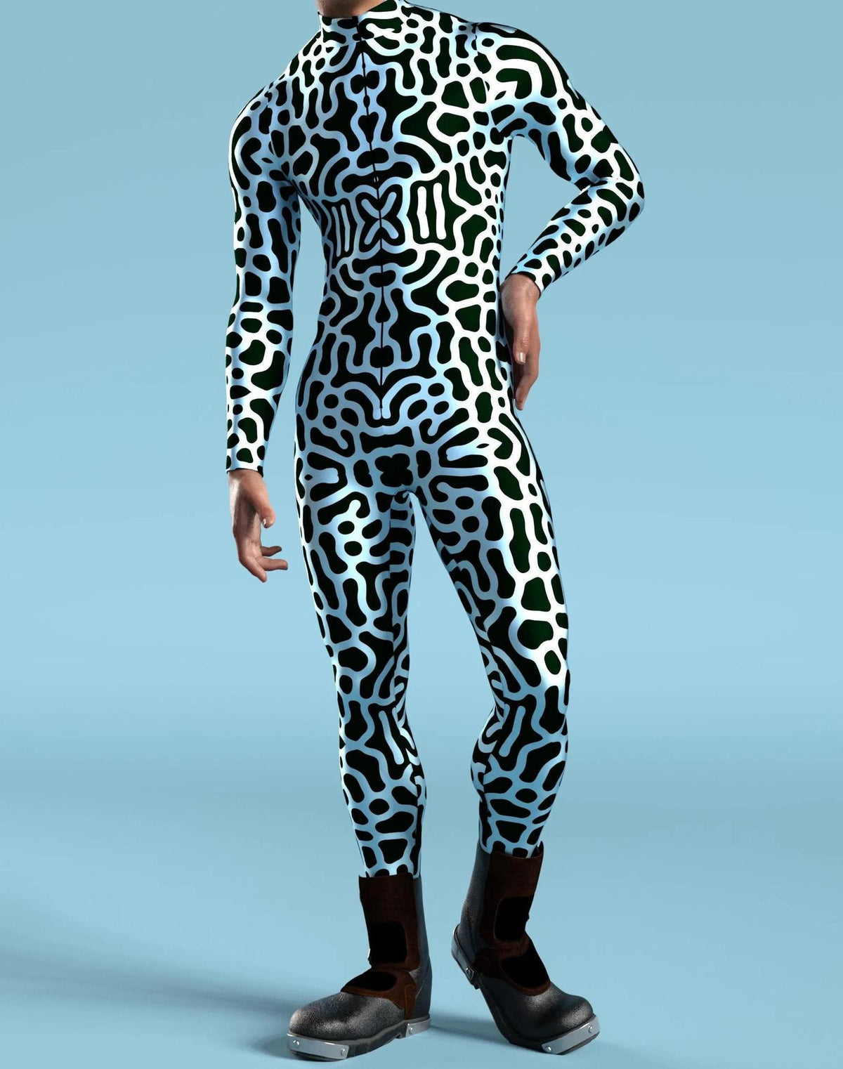 Tights 3D Digital Printing Cosplay One-piece Play Costume — back view