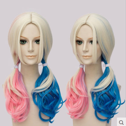 Ladies Fashion Wig Cosplay Long Colorful Head Cover — side view