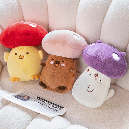 Small Animal Mushroom Series Plush Toy Doll — back view