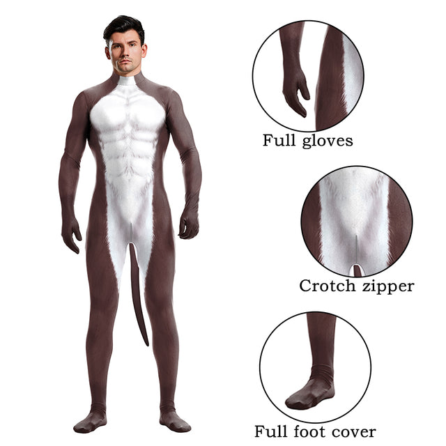 Halloween Bodysuits Zentai With Tail Animal | Magic Stories