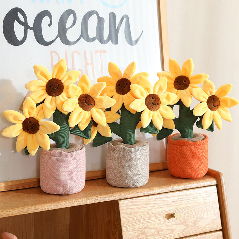 Cartoon Smiling Sunflower Plush Toy | Magic Stories