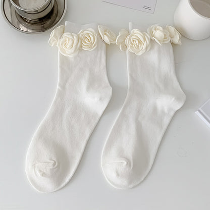 Three-dimensional Camellia Tube Socks | Magic Stories