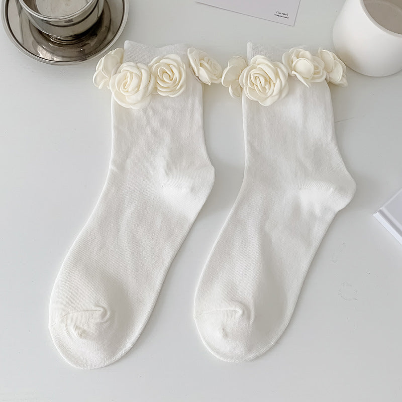 Three-dimensional Camellia Tube Socks | Magic Stories