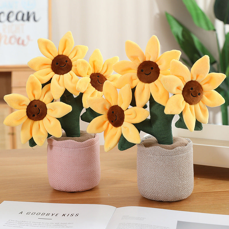 Cartoon Smiling Sunflower Plush Toy | Magic Stories