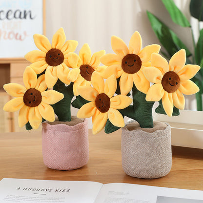 Cartoon Smiling Sunflower Plush Toy | Magic Stories