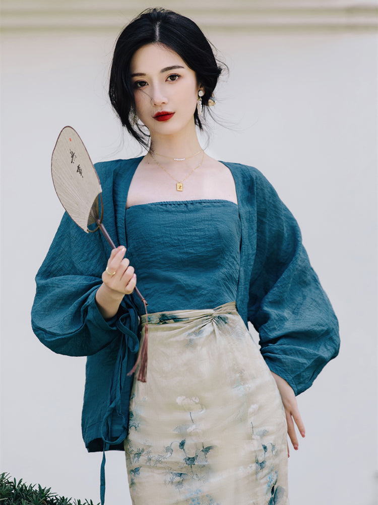 Women's Hanfu Element Three Piece Dress | Magic Stories