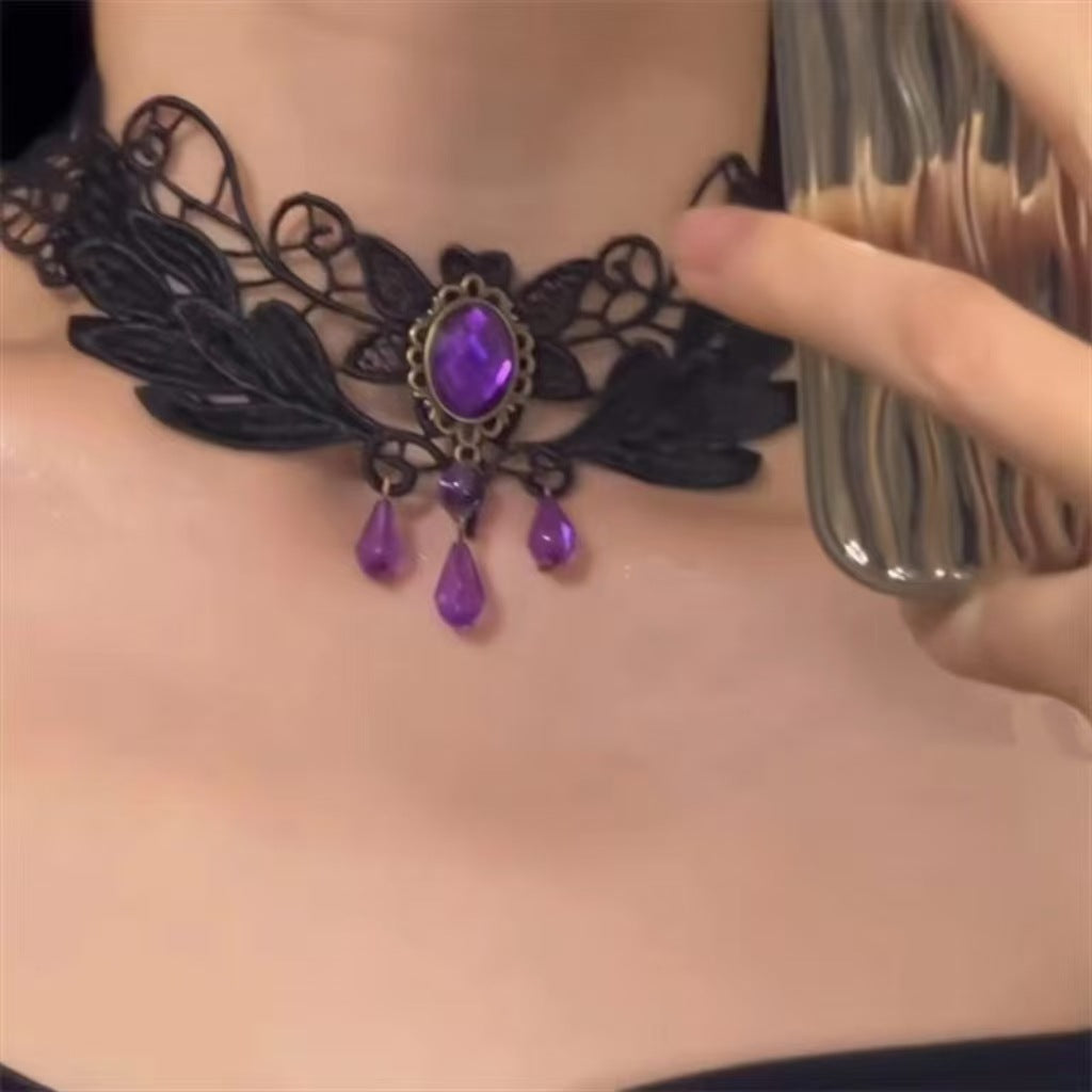Gothic Vintage Lace Hollow-Out Necklace | Magic Stories