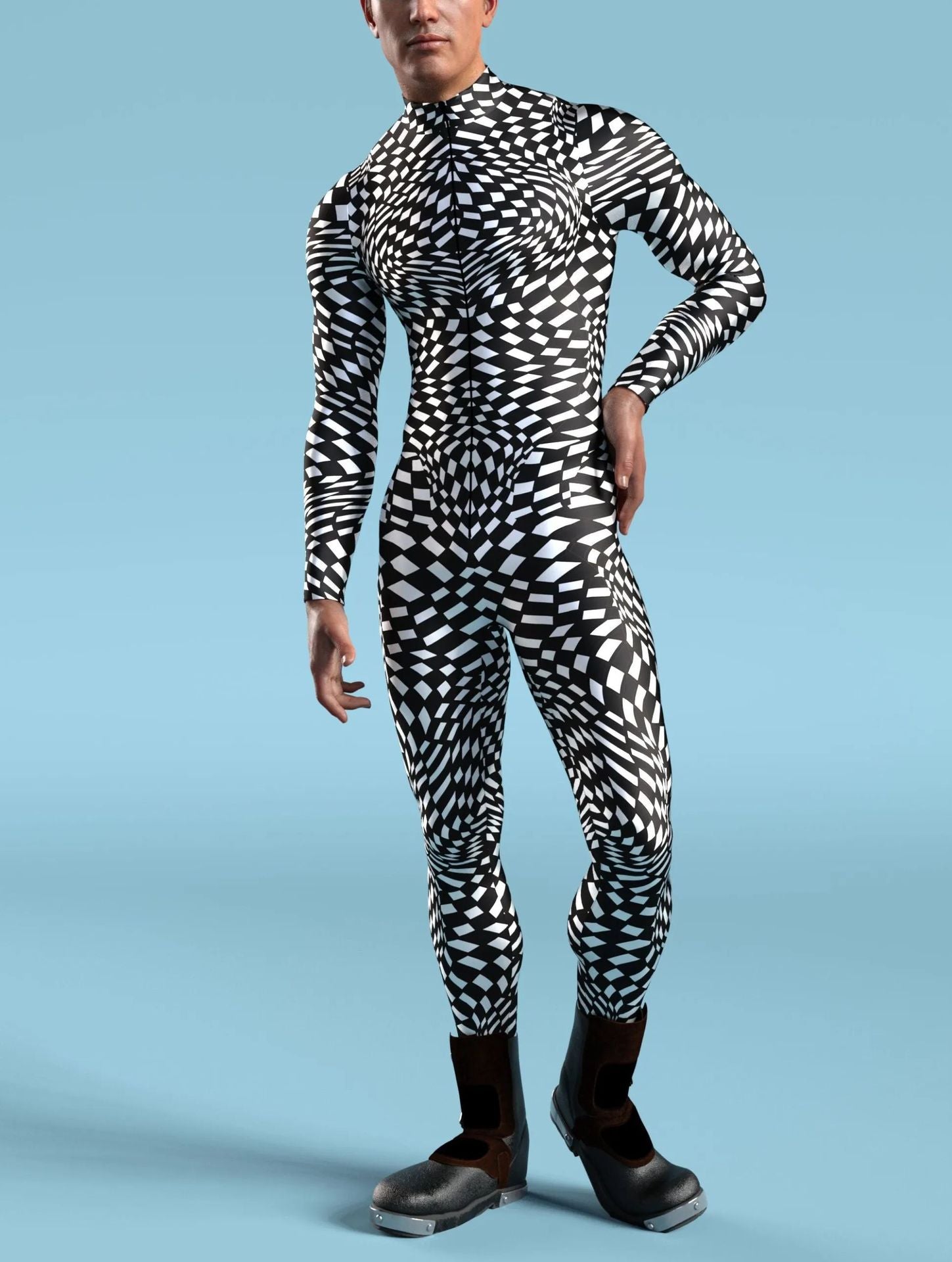 Halloween Tights 3D Digital Printing Cosplay One-piece Play Costume — side view