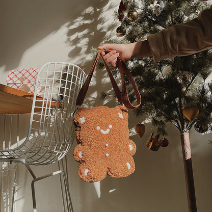 Gingerbread Bear Diagonal Plush Bag | Magic Stories