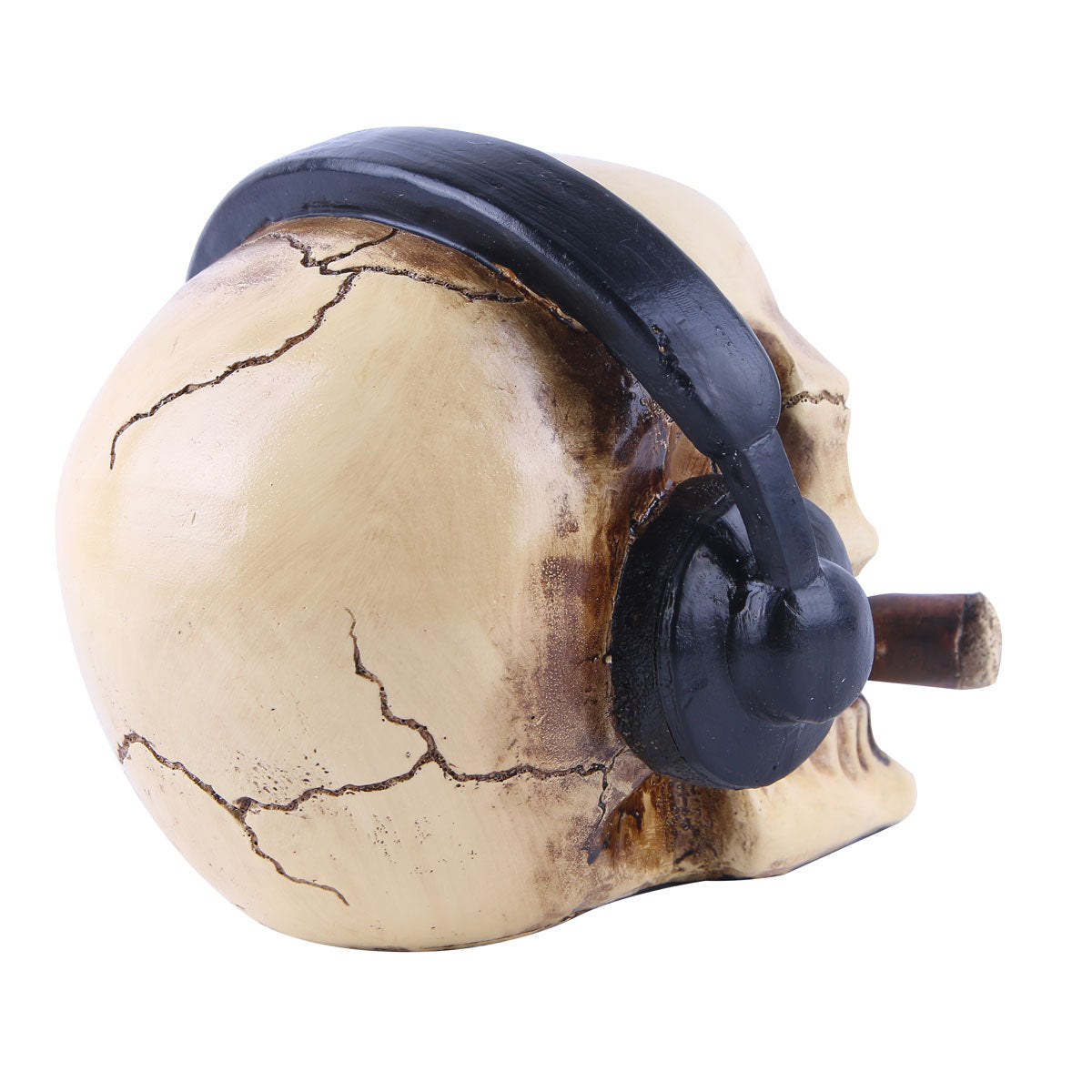 Resin Skull Artifact Halloween Trick Prop — side view