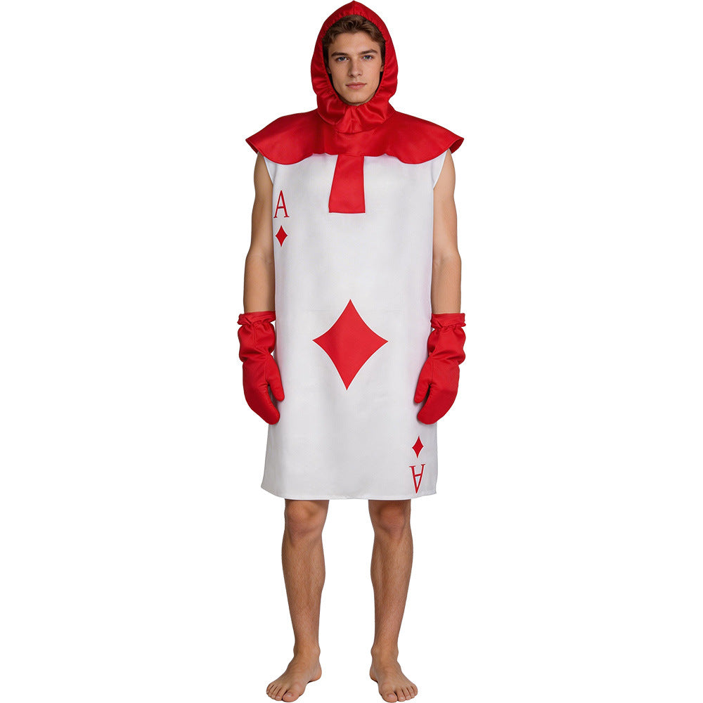 Alice In Wonderland Cosplay Costume, Playing Card Warrior, Club And Spade Cosplay, Fun Character Outfit — back view