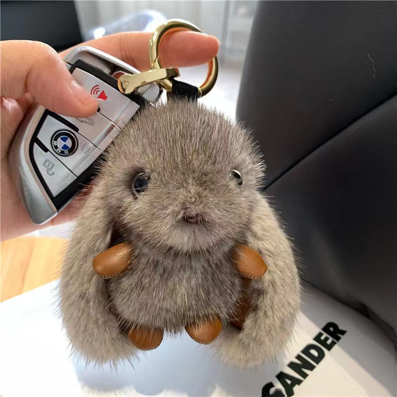 Mink Plush Bunny Plush Pendant — detail