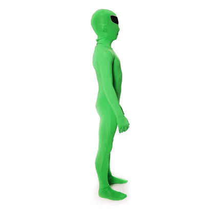 Halloween One-piece Tights Cosplay Green Alien — side view