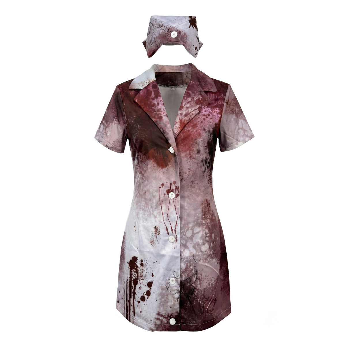Zombie Nurse Cosplay Costume With Bloodstains Nurse Uniform — in use
