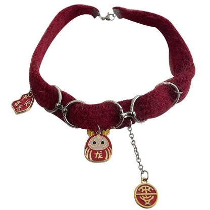 Dragon Red Plush Choker Necklace | Magic Stories