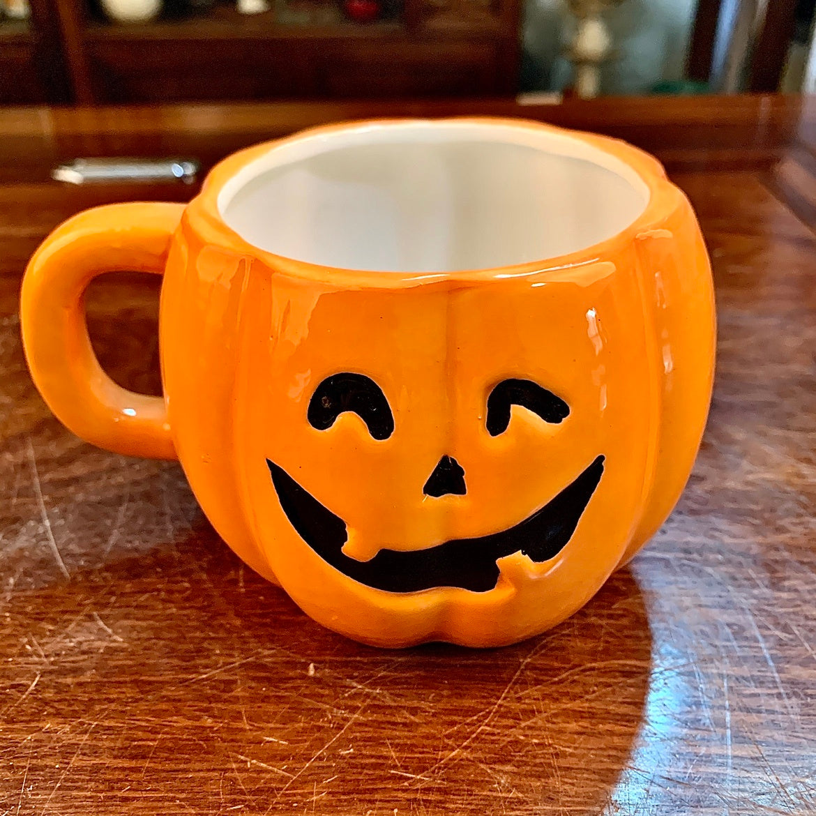 Halloween Party Tabletop 3-Piece — Ceramic Pumpkin Mug, Pumpkin Cork Bottle Stopper & 50-Pack Waterproof Stickers