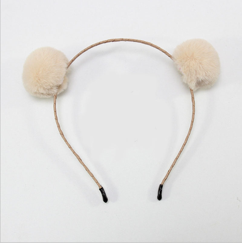 Cute Plush Bells Fox Cat Ears Headband — scale reference